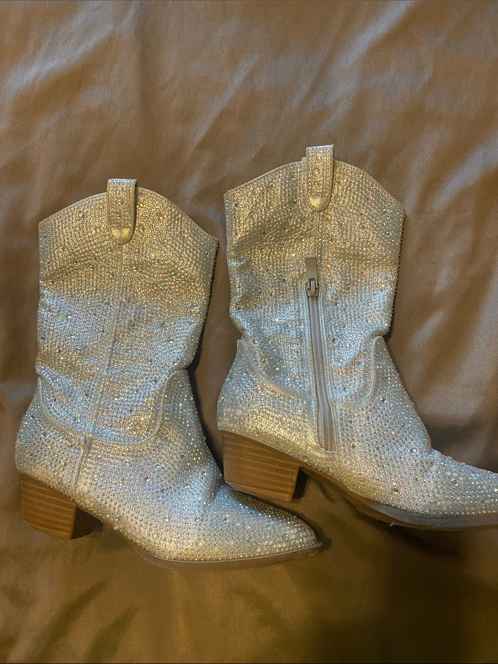 Link Silver Crystal Cowboy Boots for Kids